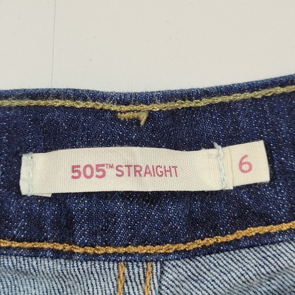 Levi's 505 Straight Jeans Womens 6 Dark Blue Excellent Mid Rise Denim 15505-0111 - Picture 8 of 11